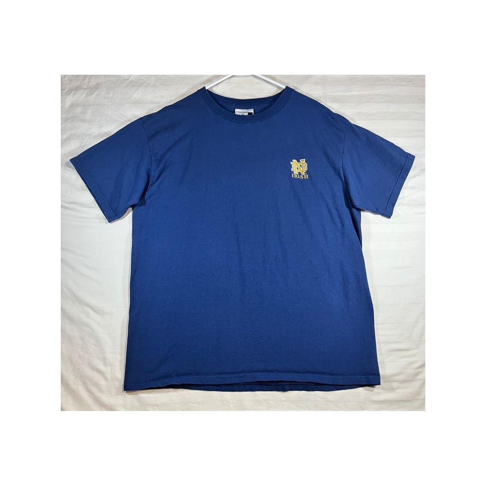 Puma Notre Dame Fighting Irish T-Shirt Mens Large Navy‎ Blue Made in USA ND Logo